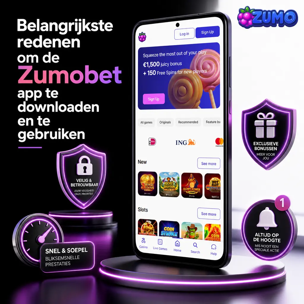 Redenen om de Zumobet app te gebruiken: snelle betslip, pushmeldingen, casinonavigatie en kassiertoegang