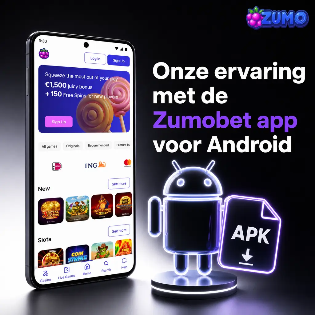 Zumobet Android app APK downloaden en updaten voor casino, sport, account en betalingen