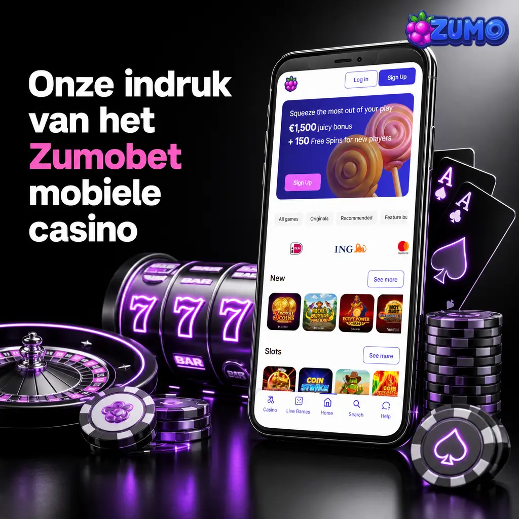 Zumobet mobiel casino met spelcategorieën, zoekfunctie, filters en stabiele slots via wifi en 5G