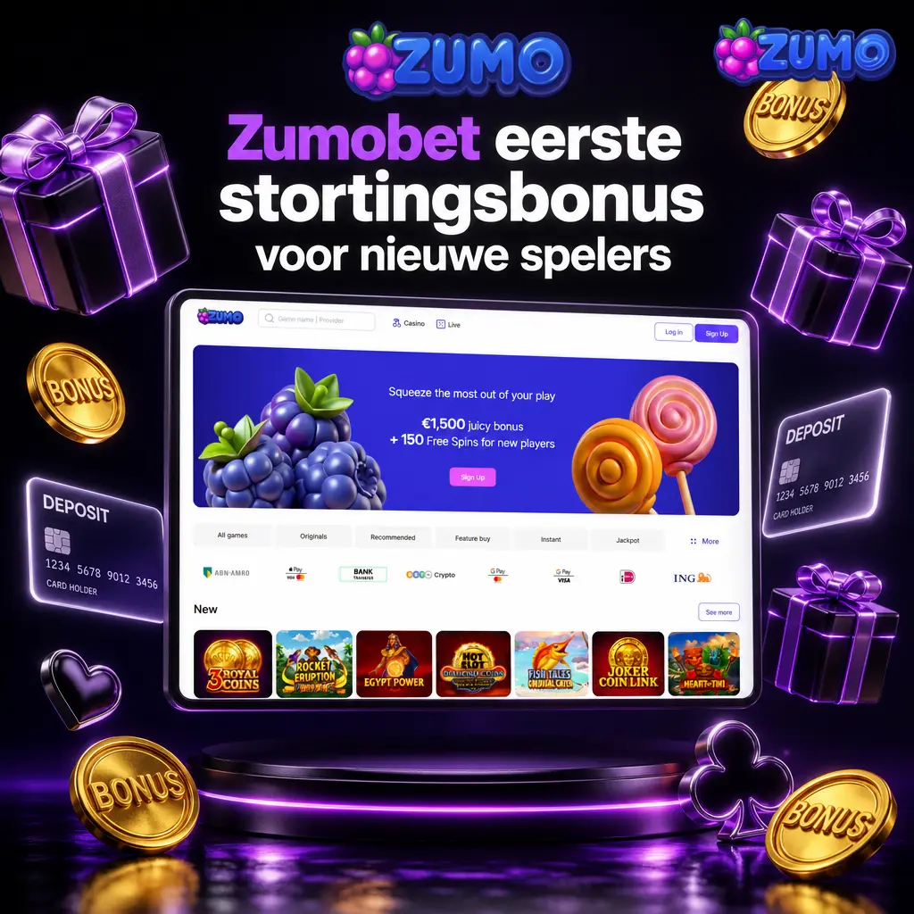 Zumobet welkomstbonus: 150% tot €1.500 plus 150 gratis spins voor nieuwe spelers