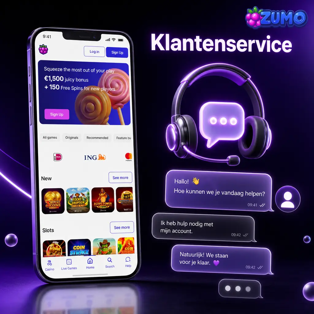 Zumobet klantenservice voor stortingen, opnames, verificatie en transactieoverzicht in je account